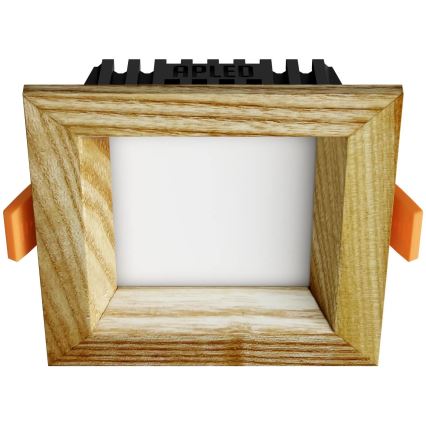 APLED - LED infälld belysning SQUARE WOODLINE LED/3W/230V 4000K 9x9 cm ask massivt trä