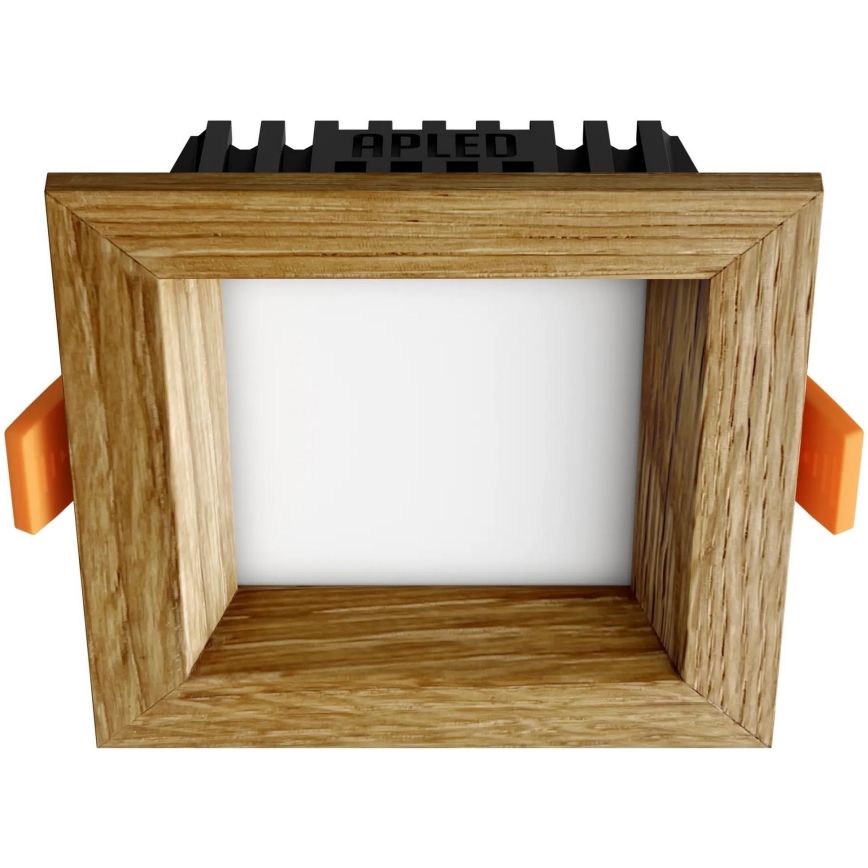 APLED - LED infälld belysning SQUARE WOODLINE LED/3W/230V 4000K 9x9 cm ek massivt trä