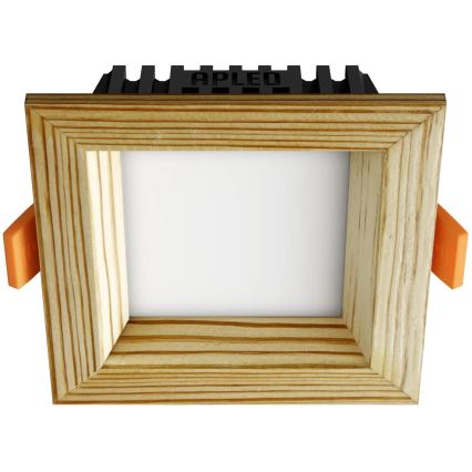 APLED - LED infälld belysning SQUARE WOODLINE LED/3W/230V 4000K 9x9 cm tall massivt trä