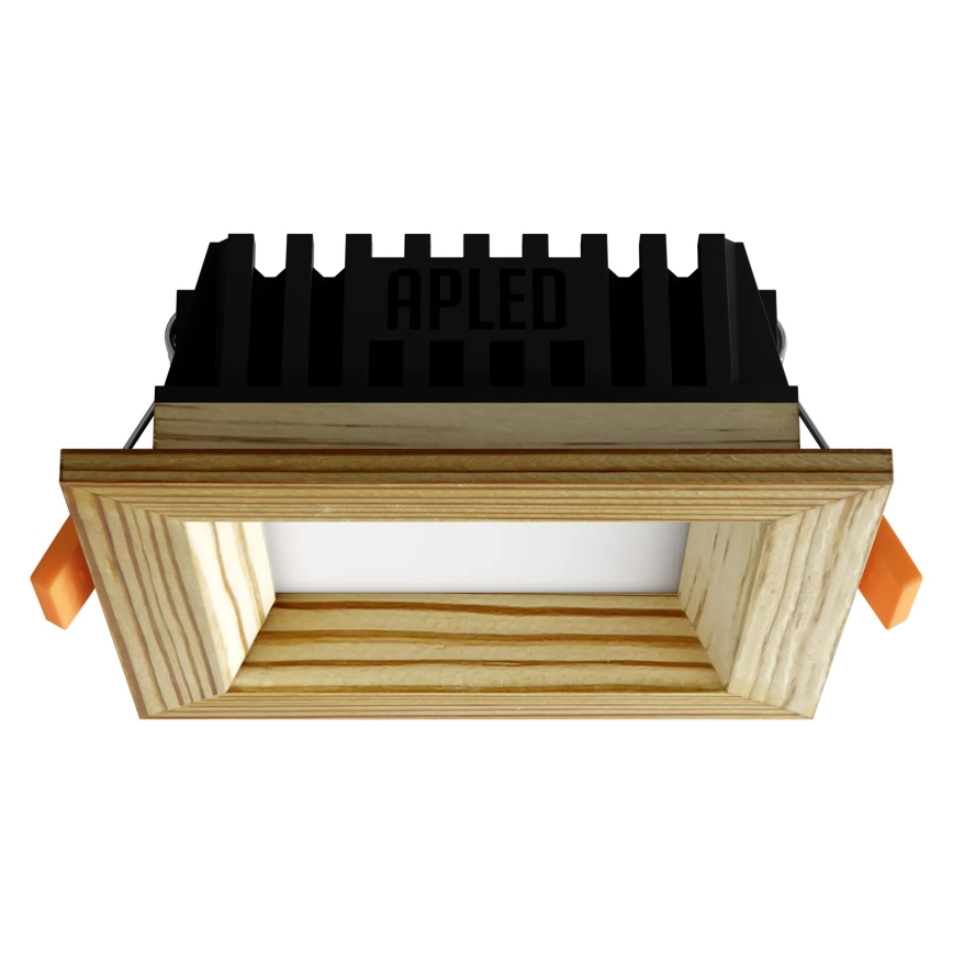 APLED - LED infälld belysning SQUARE WOODLINE LED/3W/230V 4000K 9x9 cm tall massivt trä