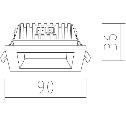 APLED - LED infälld belysning SQUARE WOODLINE LED/3W/230V 4000K 9x9 cm tall massivt trä
