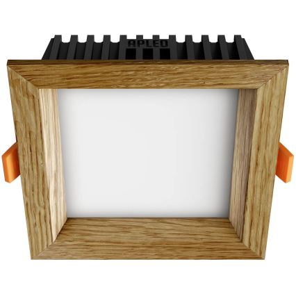 APLED - LED infälld belysning SQUARE WOODLINE LED/6W/230V 3000K 12x12 cm ek massivt trä