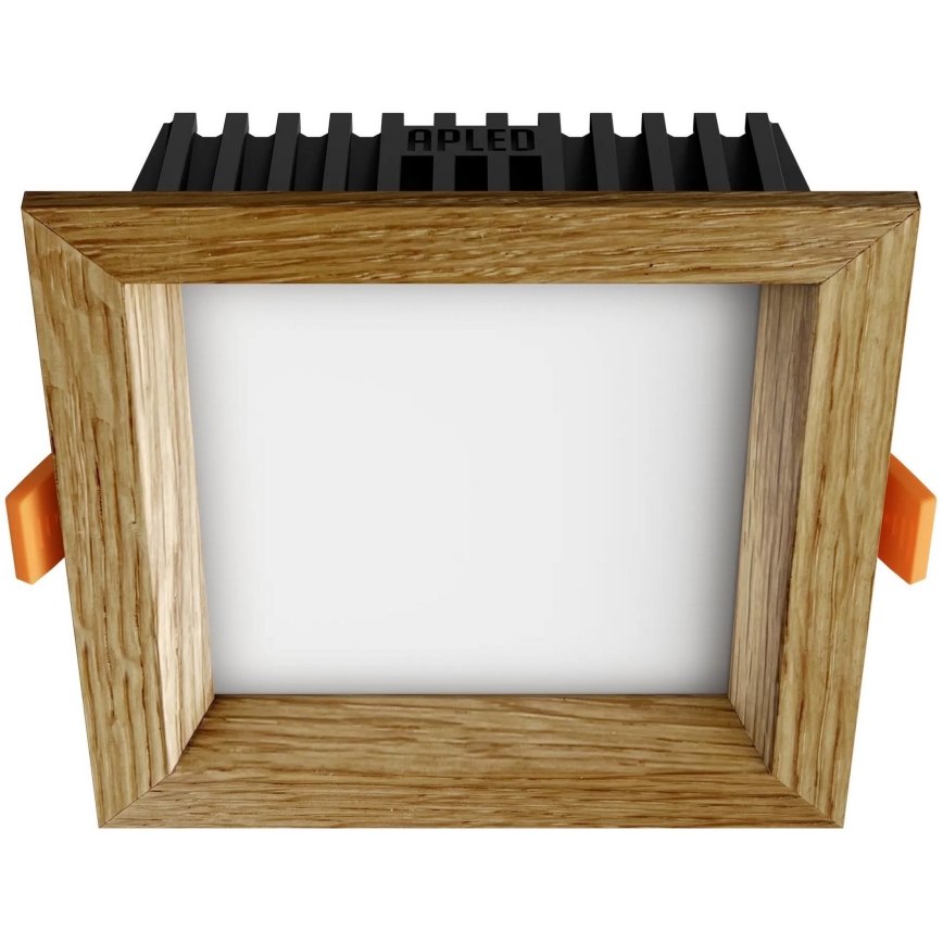 APLED - LED infälld belysning SQUARE WOODLINE LED/6W/230V 3000K 12x12 cm ek massivt trä