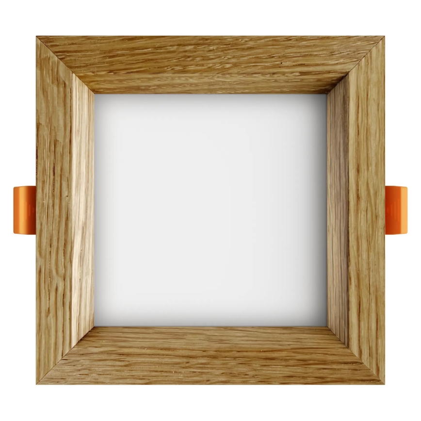 APLED - LED infälld belysning SQUARE WOODLINE LED/6W/230V 3000K 12x12 cm ek massivt trä