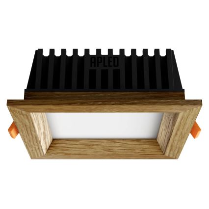 APLED - LED infälld belysning SQUARE WOODLINE LED/6W/230V 4000K 12x12 cm ek massivt trä