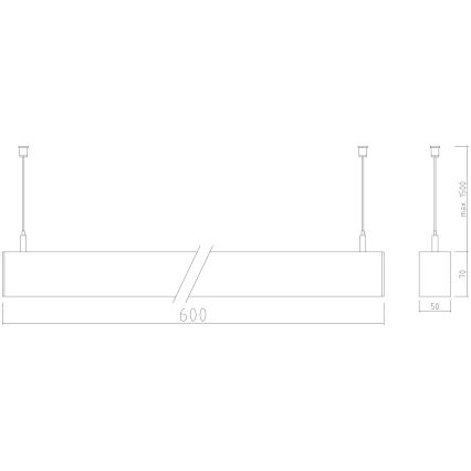 APLED - LED ljuskrona med upphängningsrem LOOK LED/23W/230V 4000K 60 cm silver