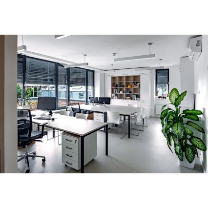 APLED - LED ljuskrona med upphängningsrem LOOK LED/46W/230V 4000K 120 cm silver