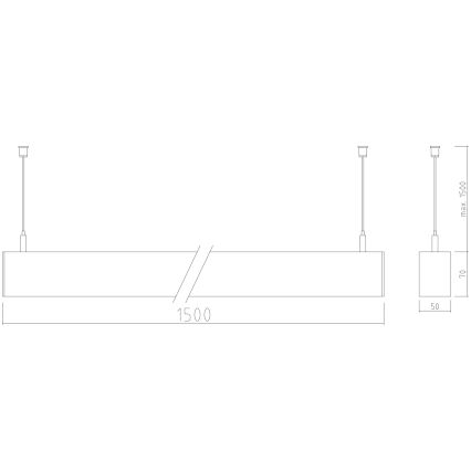 APLED - LED ljuskrona med upphängningsrem LOOK LED/58W/230V 4000K 150 cm silver