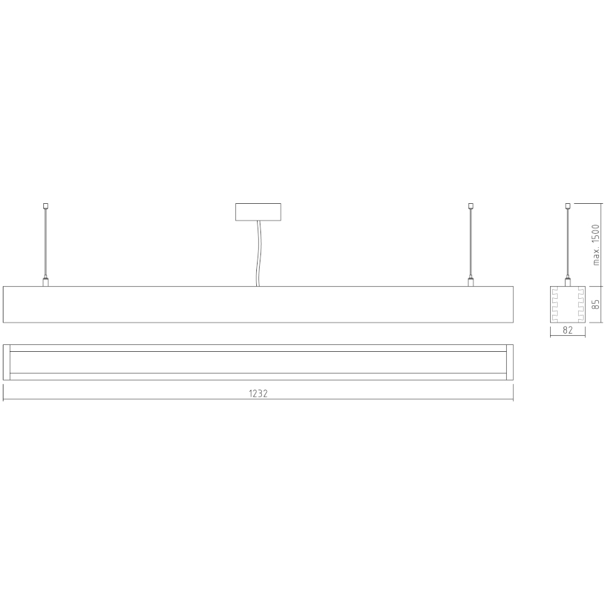 APLED - LED takkrona på ett snöre  LOOK LED/36W/230V 4000K 120 cm ek