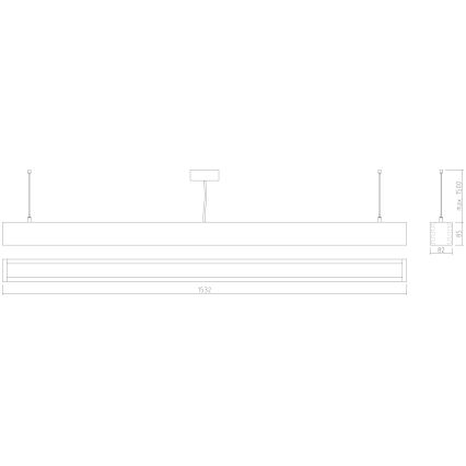 APLED - LED takkrona på ett snöre  LOOK LED/48W/230V 4000K 150 cm ek