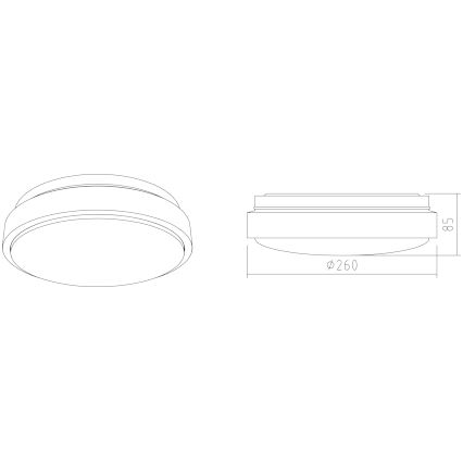 APLED - LED taklampa LENS PP TRICOLOR LED/12W/230V IP41 2700 - 6500K 825lm