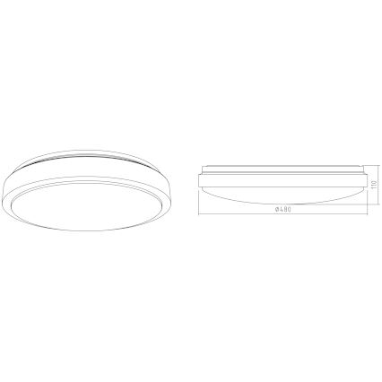 APLED - LED taklampa LENS PP TRICOLOR LED/36W/230V IP41 2700 - 6500K 2520lm
