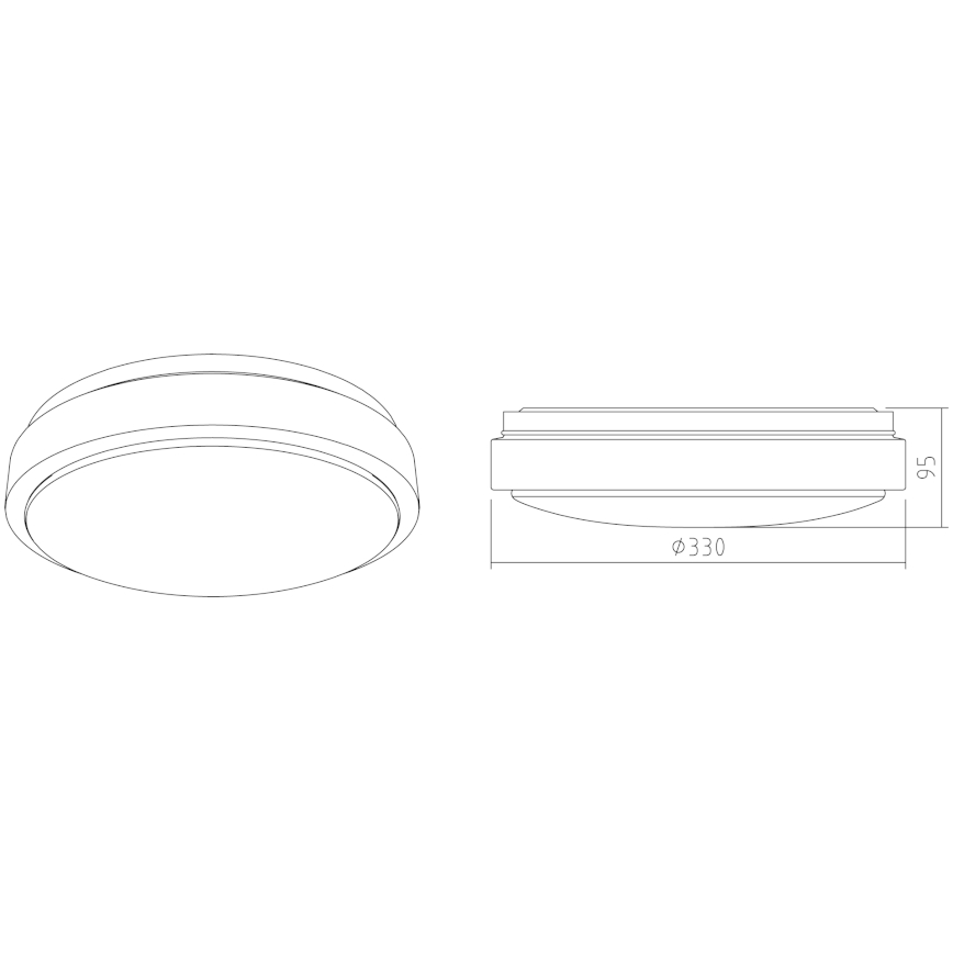 APLED - LED taklampa LENS R TRICOLOR LED/18W/230V IP41 2700 - 6500K + nödfall