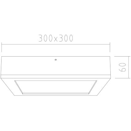APLED - LED taklampa QUADRA LED/24W/230V ek