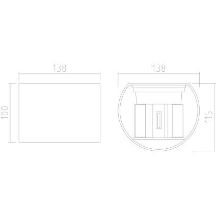 APLED - LED Utomhus Väggbelysning OVAL 2xLED/3W/230V IP65
