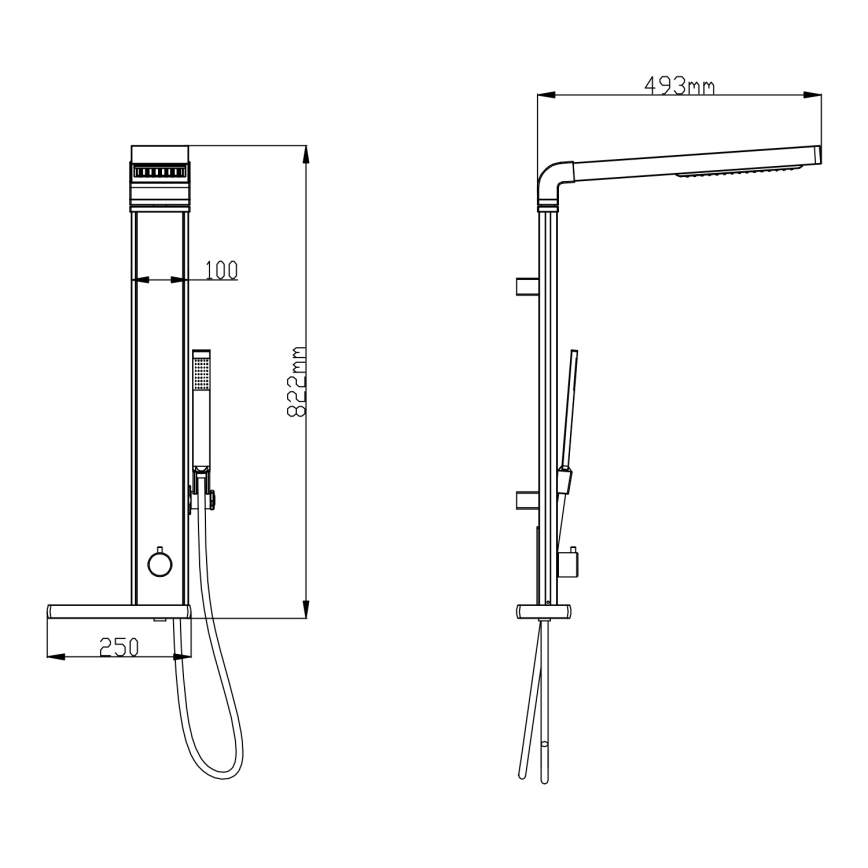 Aqualine - Duschset ROME i blank krom