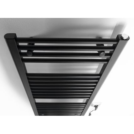 Aqualine - Elektrisk för badrum element DIRECT-E 300W/230V 96 cm matt svart rak