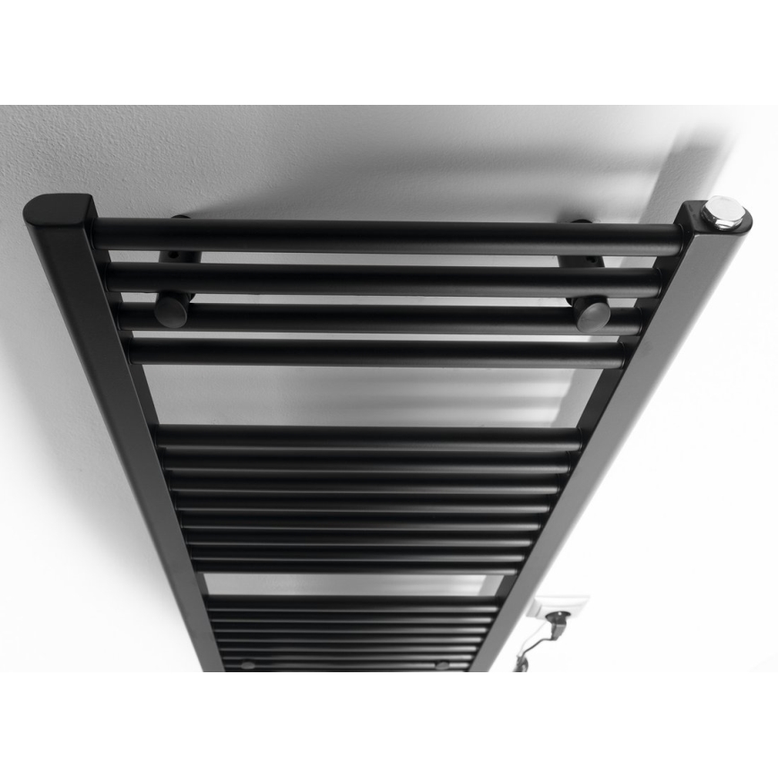 Aqualine - Elektrisk för badrum element DIRECT-E 300W/230V 96 cm matt svart rak