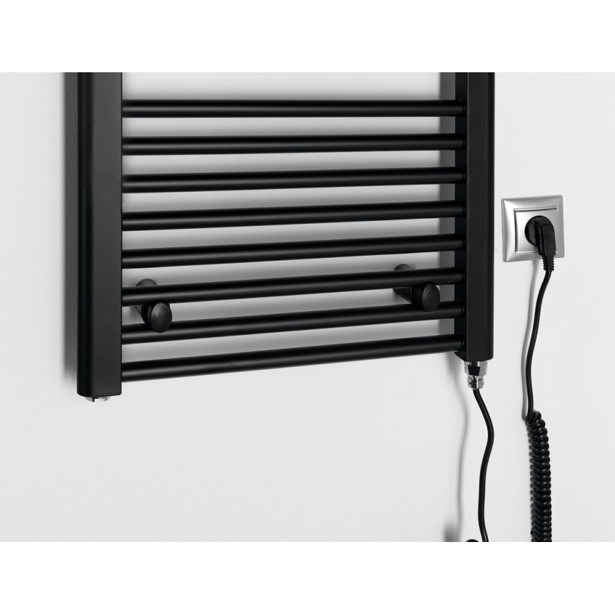 Aqualine - Elektrisk för badrum element DIRECT-E 300W/230V 96 cm matt svart rak
