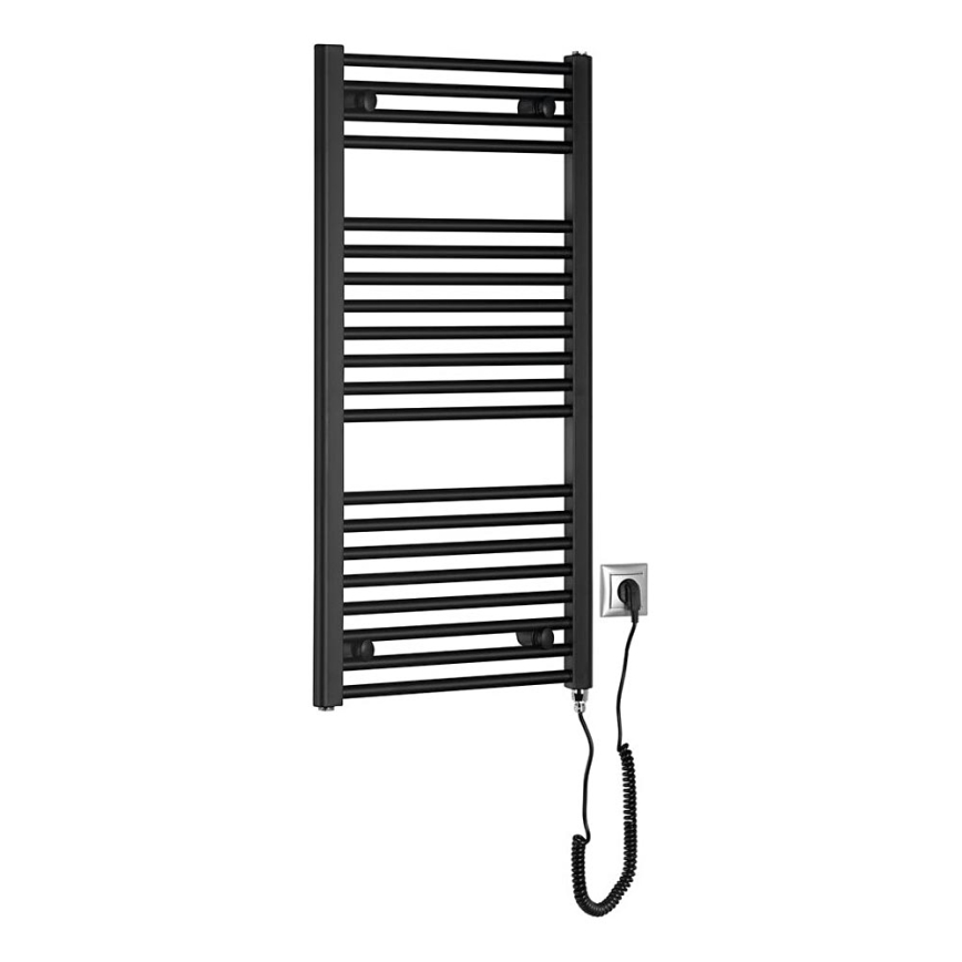 Aqualine - Elektrisk för badrum element DIRECT-E 300W/230V 96 cm matt svart rak