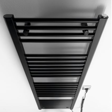 Aqualine - Elektrisk för badrum element DIRECT-E 400W/230V 132 cm matt svart rak