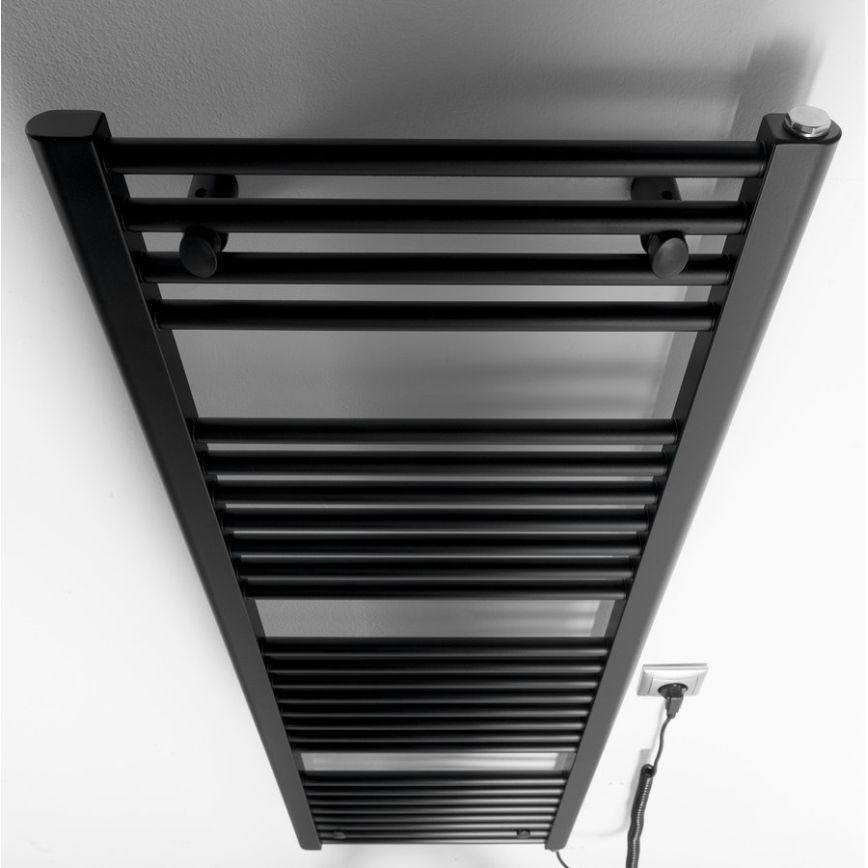 Aqualine - Elektrisk för badrum element DIRECT-E 400W/230V 132 cm matt svart rak