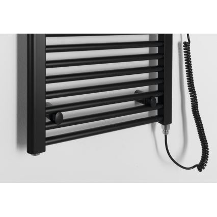 Aqualine - Elektrisk för badrum element DIRECT-E 400W/230V 132 cm matt svart rak