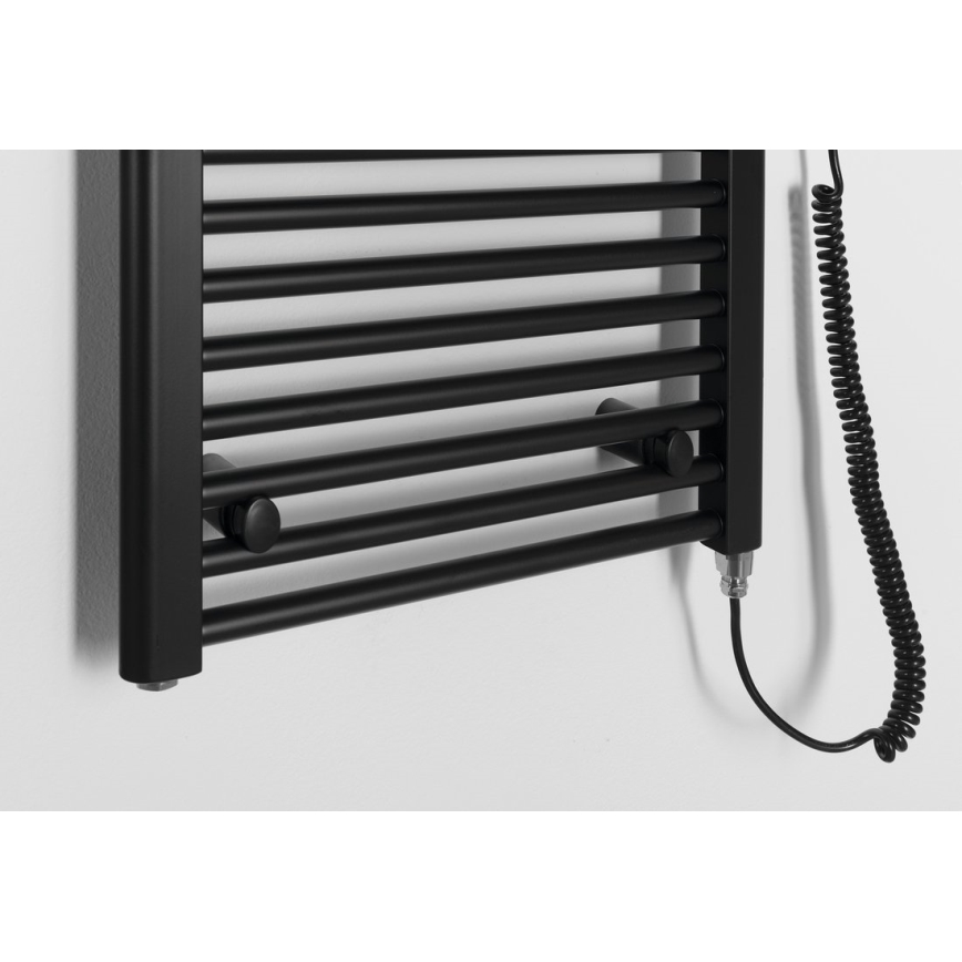 Aqualine - Elektrisk för badrum element DIRECT-E 400W/230V 132 cm matt svart rak