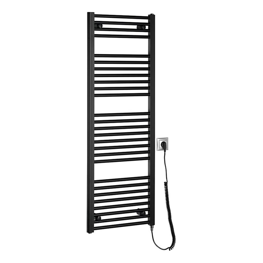 Aqualine - Elektrisk för badrum element DIRECT-E 400W/230V 132 cm matt svart rak
