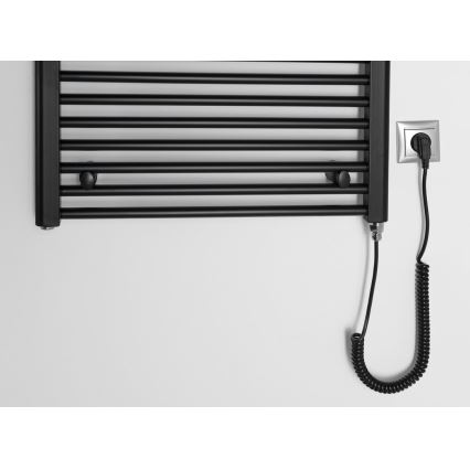 Aqualine - Elektrisk för badrum element DIRECT-E 400W/230V 96 cm matt svart rak