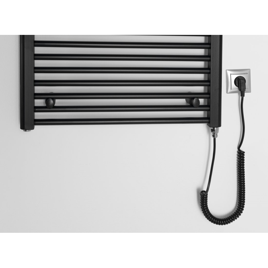 Aqualine - Elektrisk för badrum element DIRECT-E 400W/230V 96 cm matt svart rak