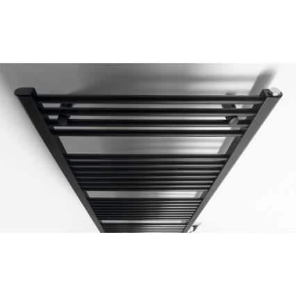 Aqualine - Elektrisk för badrum element DIRECT-E 600W/230V 132 cm matt svart rak