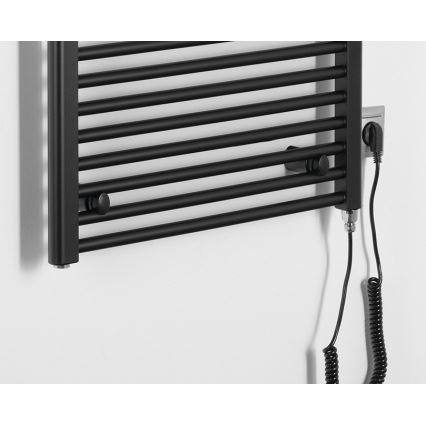 Aqualine - Elektrisk för badrum element DIRECT-E 600W/230V 132 cm matt svart rak