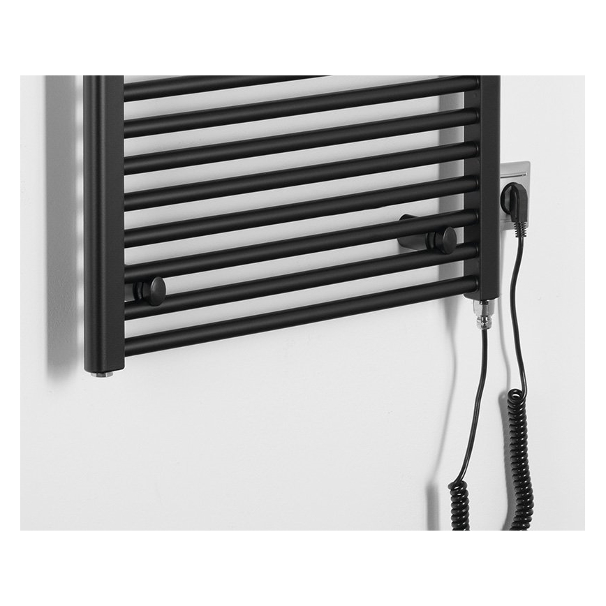 Aqualine - Elektrisk för badrum element DIRECT-E 600W/230V 132 cm matt svart rak