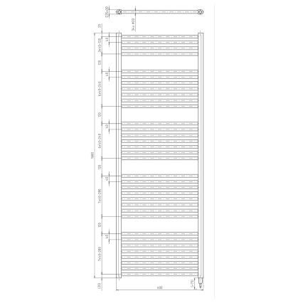 Aqualine - Elektrisk för badrum element DIRECT-E 800W/230V 168 cm matt svart rak