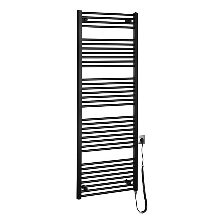 Aqualine - Elektrisk för badrum element DIRECT-E 800W/230V 168 cm matt svart rak