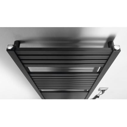 Aqualine - Elektrisk för badrum element TONDI-E 300W/230V 97 cm matt svart rak