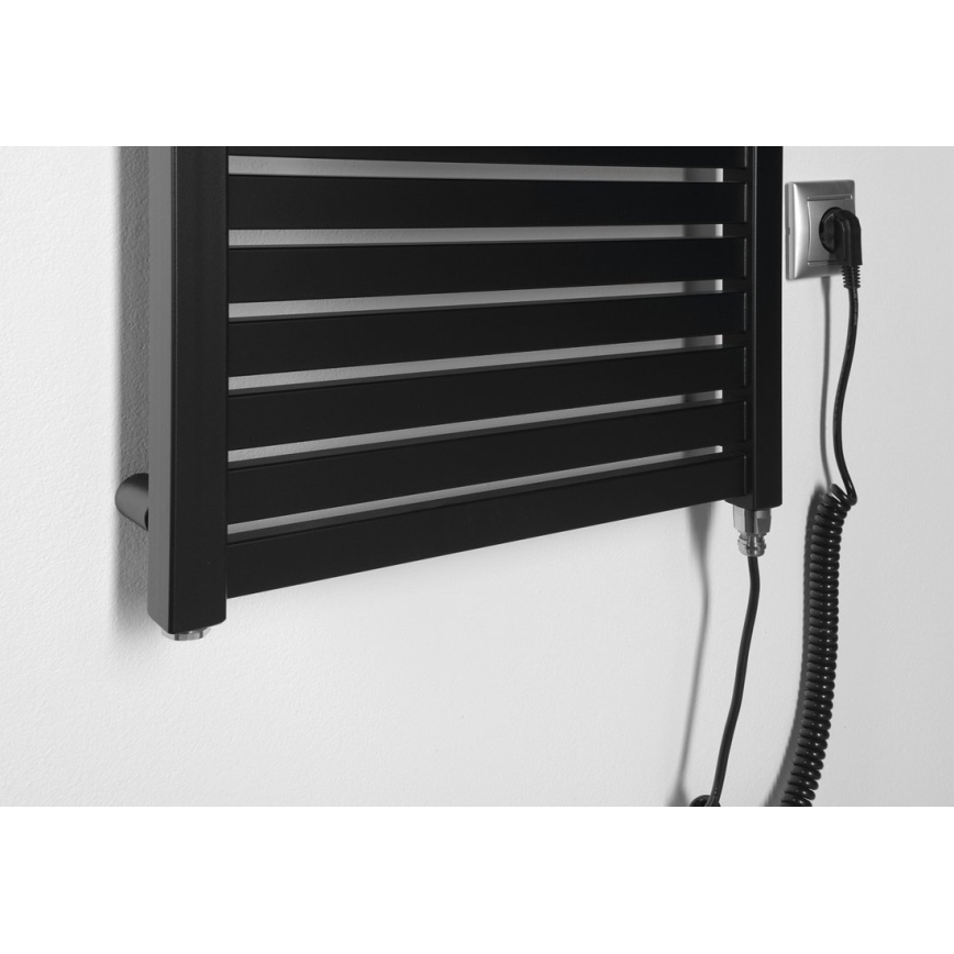 Aqualine - Elektrisk för badrum element TONDI-E 300W/230V 97 cm matt svart rak