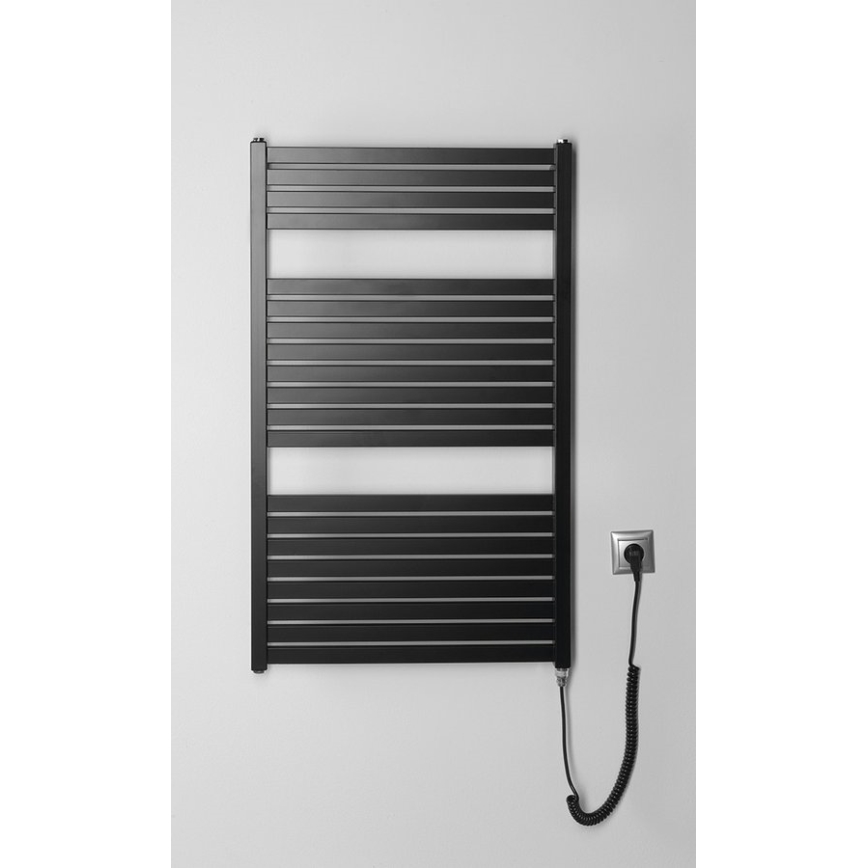 Aqualine - Elektrisk för badrum element TONDI-E 400W/230V 97 cm matt svart rak