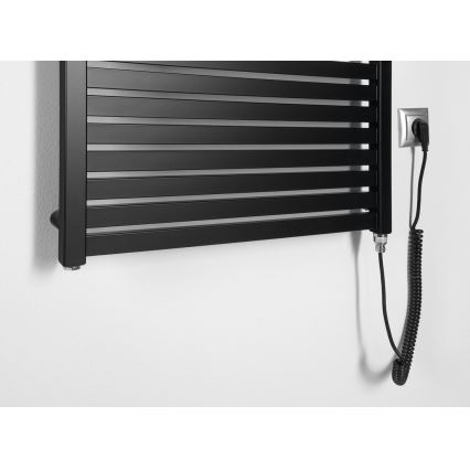 Aqualine - Elektrisk för badrum element TONDI-E 400W/230V 97 cm matt svart rak
