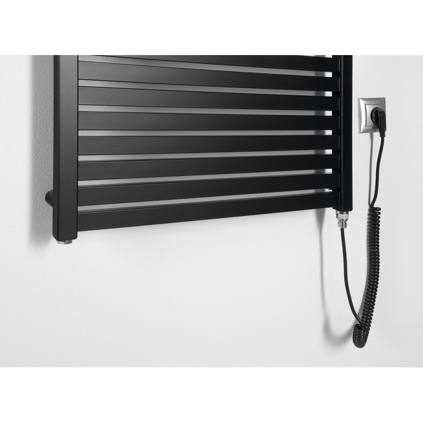 Aqualine - Elektrisk för badrum element TONDI-E 400W/230V 97 cm matt svart rak