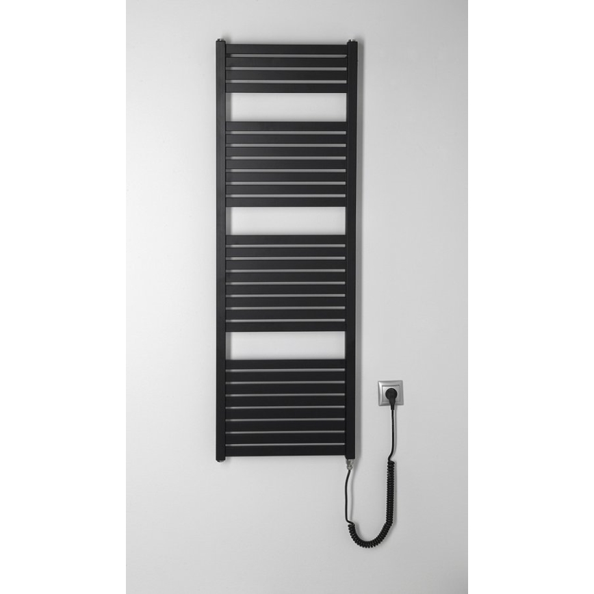 Aqualine - Elektrisk för badrum element TONDI-E 500W/230V 133 cm matt svart rak