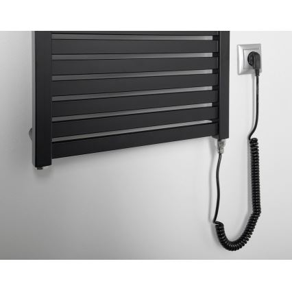 Aqualine - Elektrisk för badrum element TONDI-E 500W/230V 133 cm matt svart rak