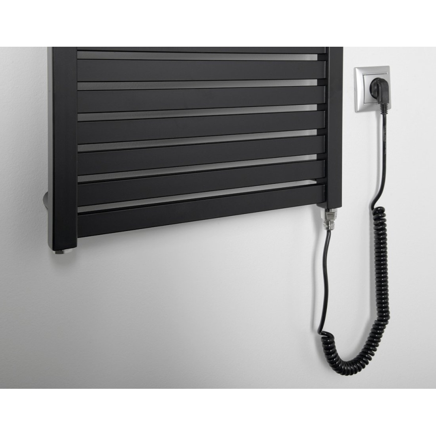 Aqualine - Elektrisk för badrum element TONDI-E 500W/230V 133 cm matt svart rak