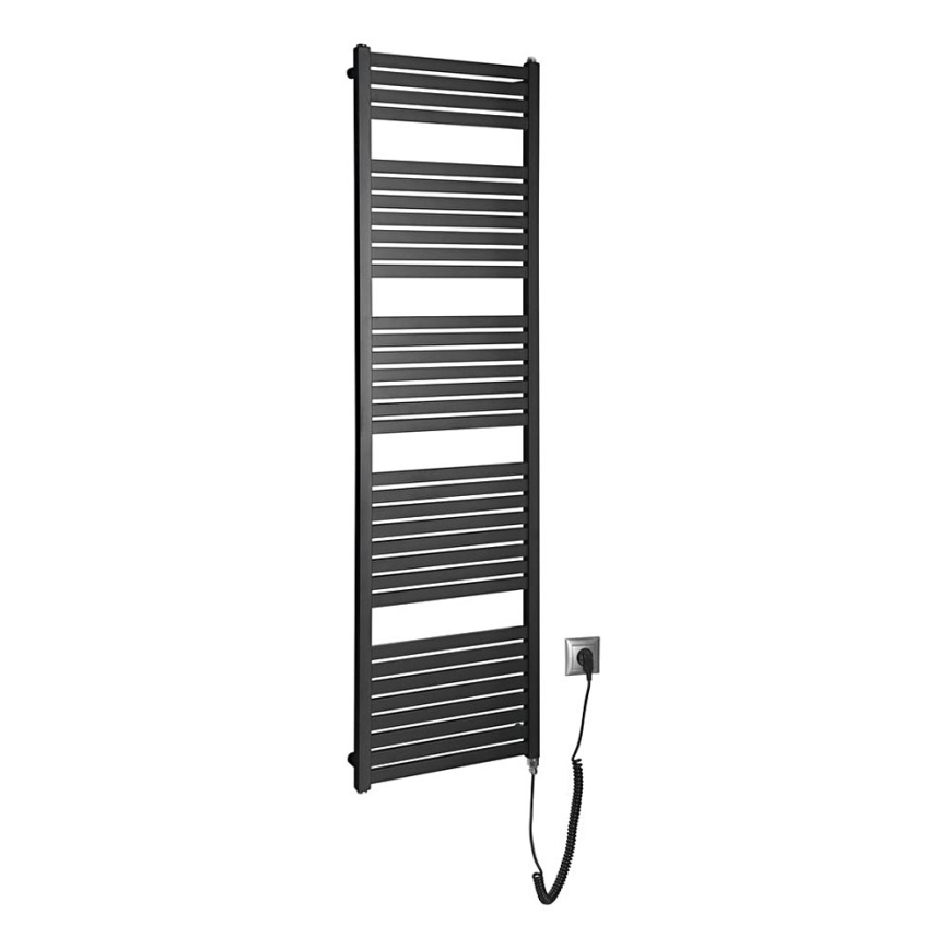Aqualine - Elektrisk för badrum element TONDI-E 600W/230V 169 cm matt svart rak