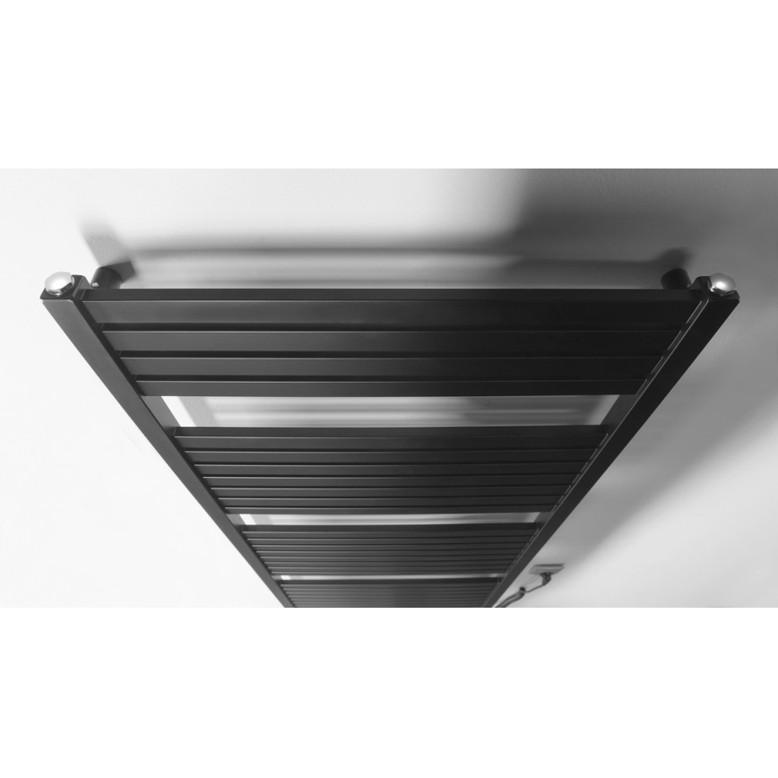 Aqualine - Elektrisk för badrum element TONDI-E 800W/230V 169 cm matt svart rak