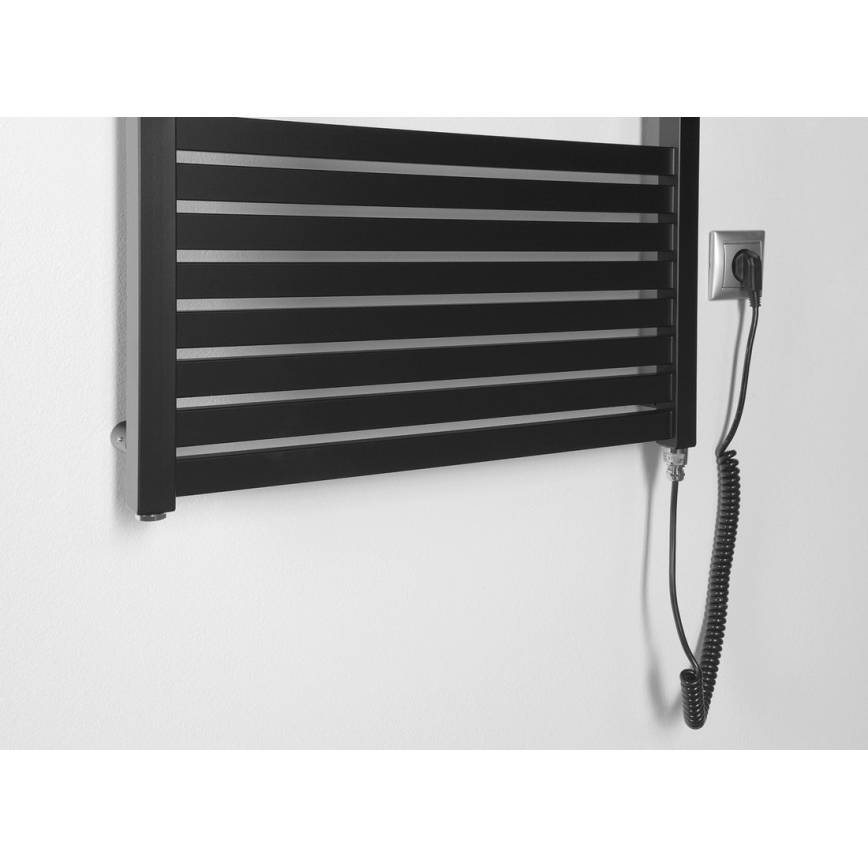Aqualine - Elektrisk för badrum element TONDI-E 800W/230V 169 cm matt svart rak
