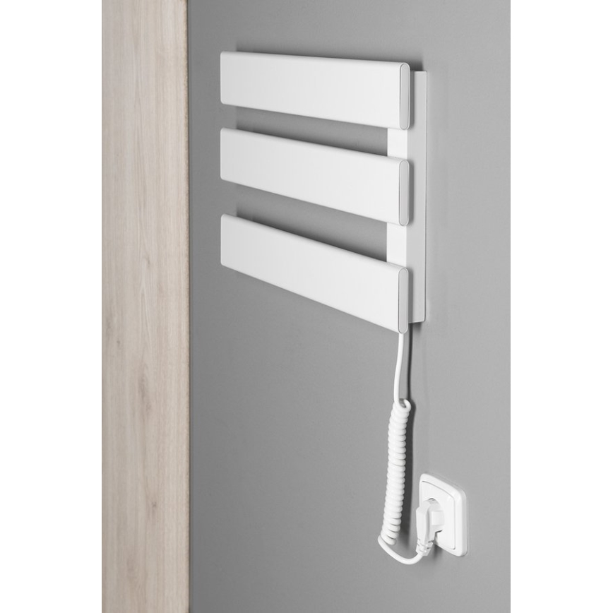 Aqualine - Elektrisk handdukskena ELVIS 50W/230V 34,2 cm vit rätt