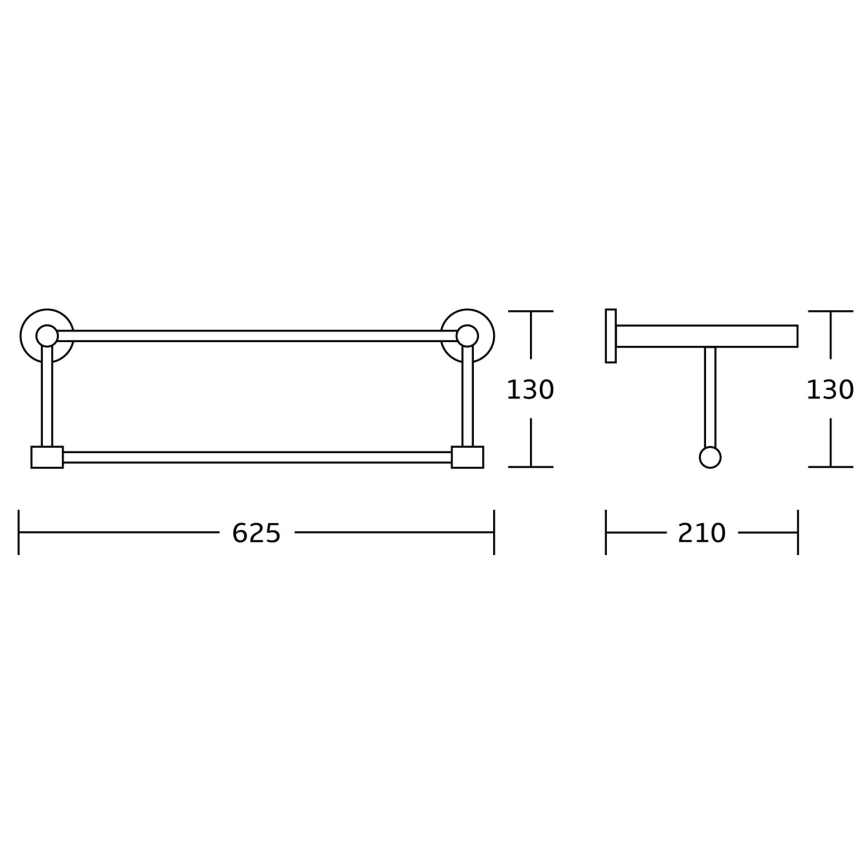 Aqualine - Handdukshängare för vägg SAMBA 21x62,5 cm skinande krom