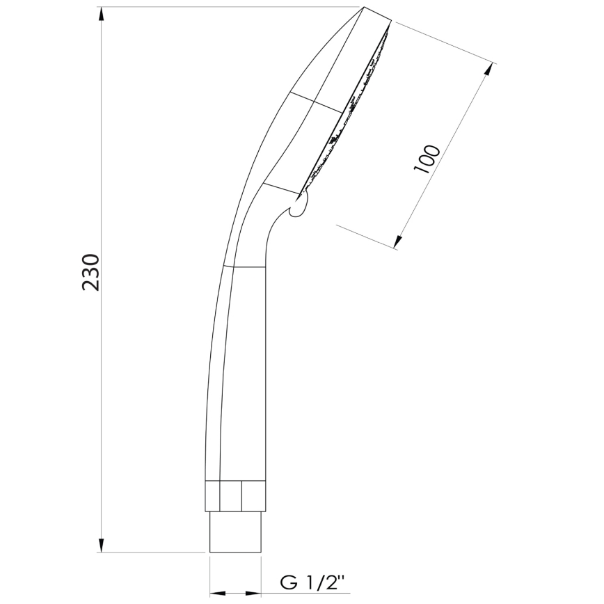 Aqualine - Handdusch Ø 10 cm matt svart